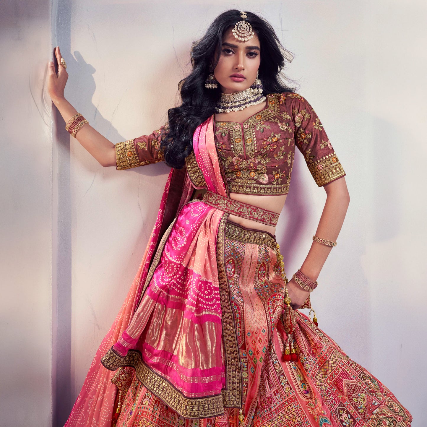 Shringaar: Luxurious Banarasi Silk Lehengas with Intricate Silk Work Blouse JMS Studio {{ Royal Red Bridal Lehenga}}