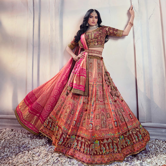 Shringaar: Luxurious Banarasi Silk Lehengas with Intricate Silk Work Blouse JMS Studio {{ Royal Red Bridal Lehenga}}