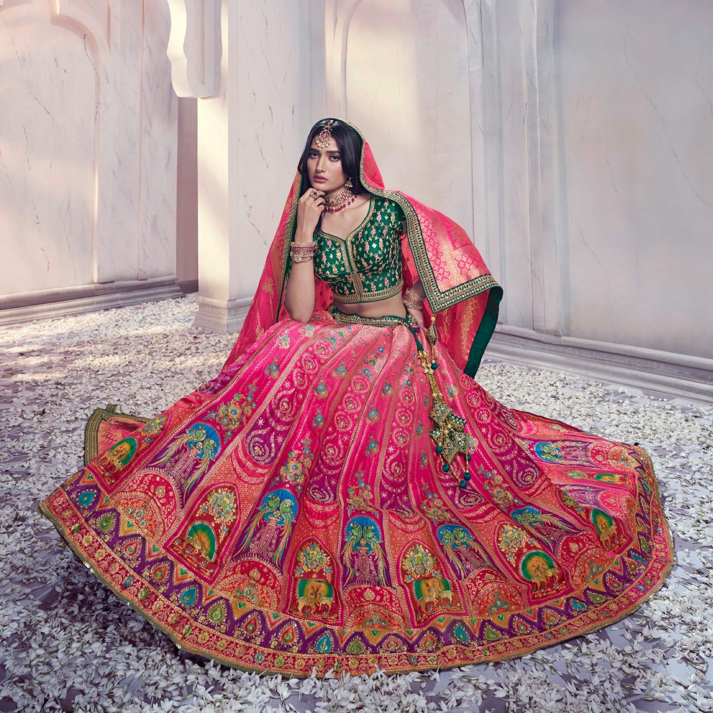 Shringaar: Luxurious Banarasi Silk Lehengas with Intricate Silk Work Blouse