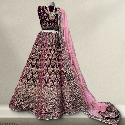 Pagfera - Multicolor Wedding Marriage Bridal Lehenga JMS Studio {{ Royal Red Bridal Lehenga}}