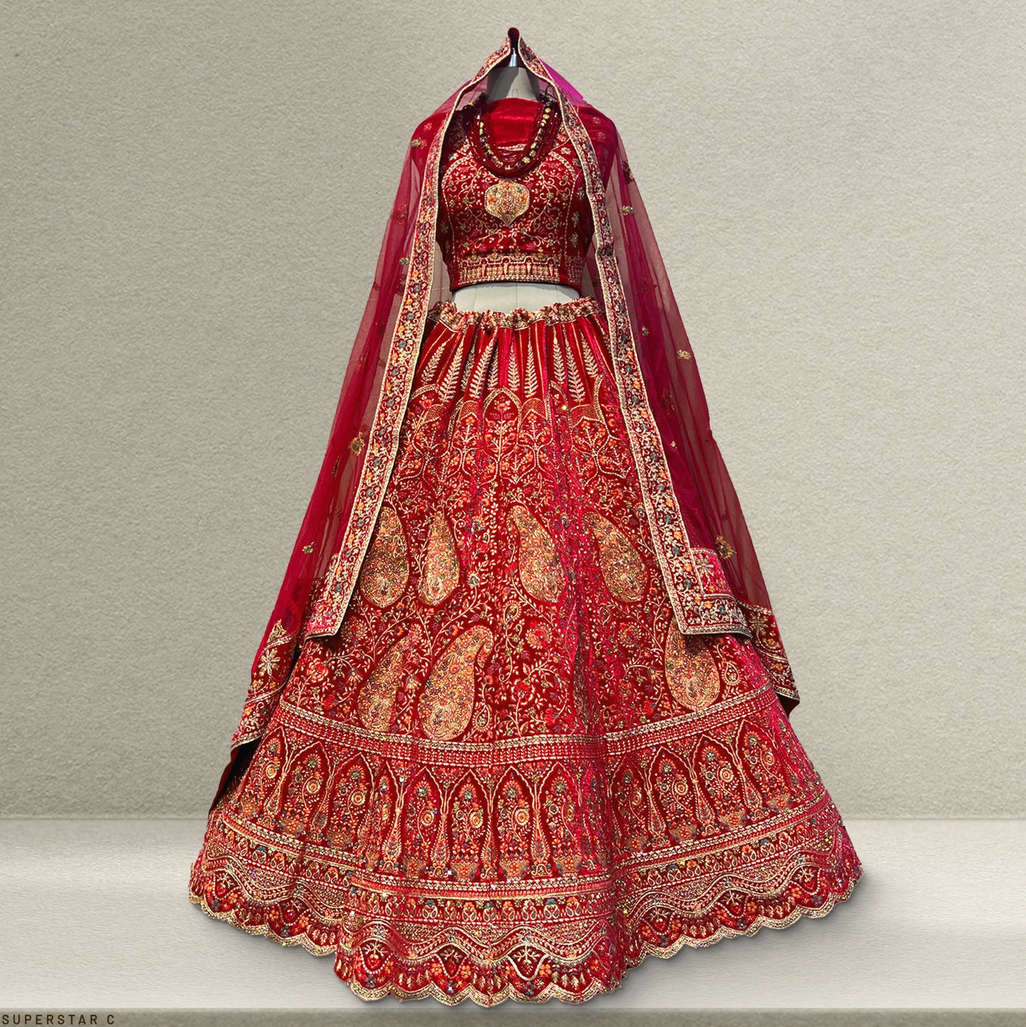 Pagfera - Multicolor Wedding Marriage Bridal Lehenga