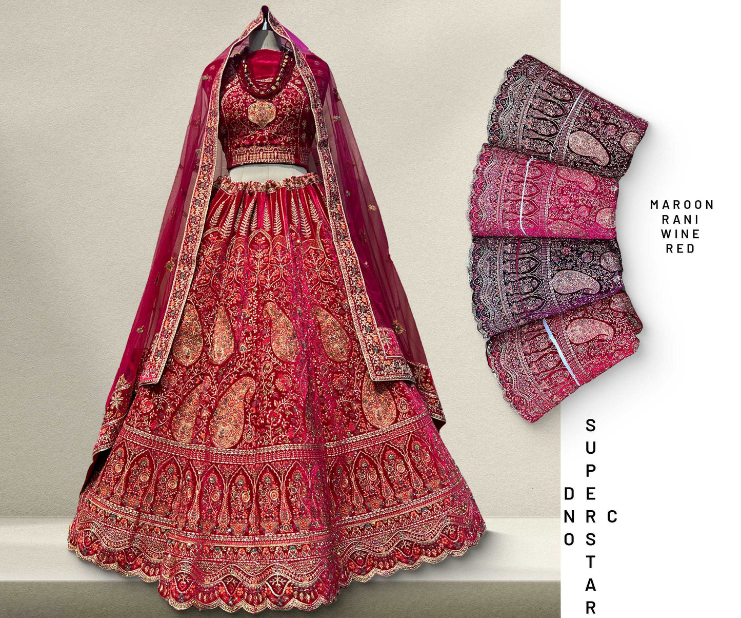 Pagfera - Multicolor Wedding Marriage Bridal Lehenga JMS Studio {{ Royal Red Bridal Lehenga}}