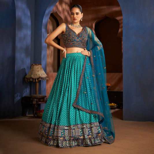 Gulal - Ready-to-Wear Multi Color Silk Lehenga Choli