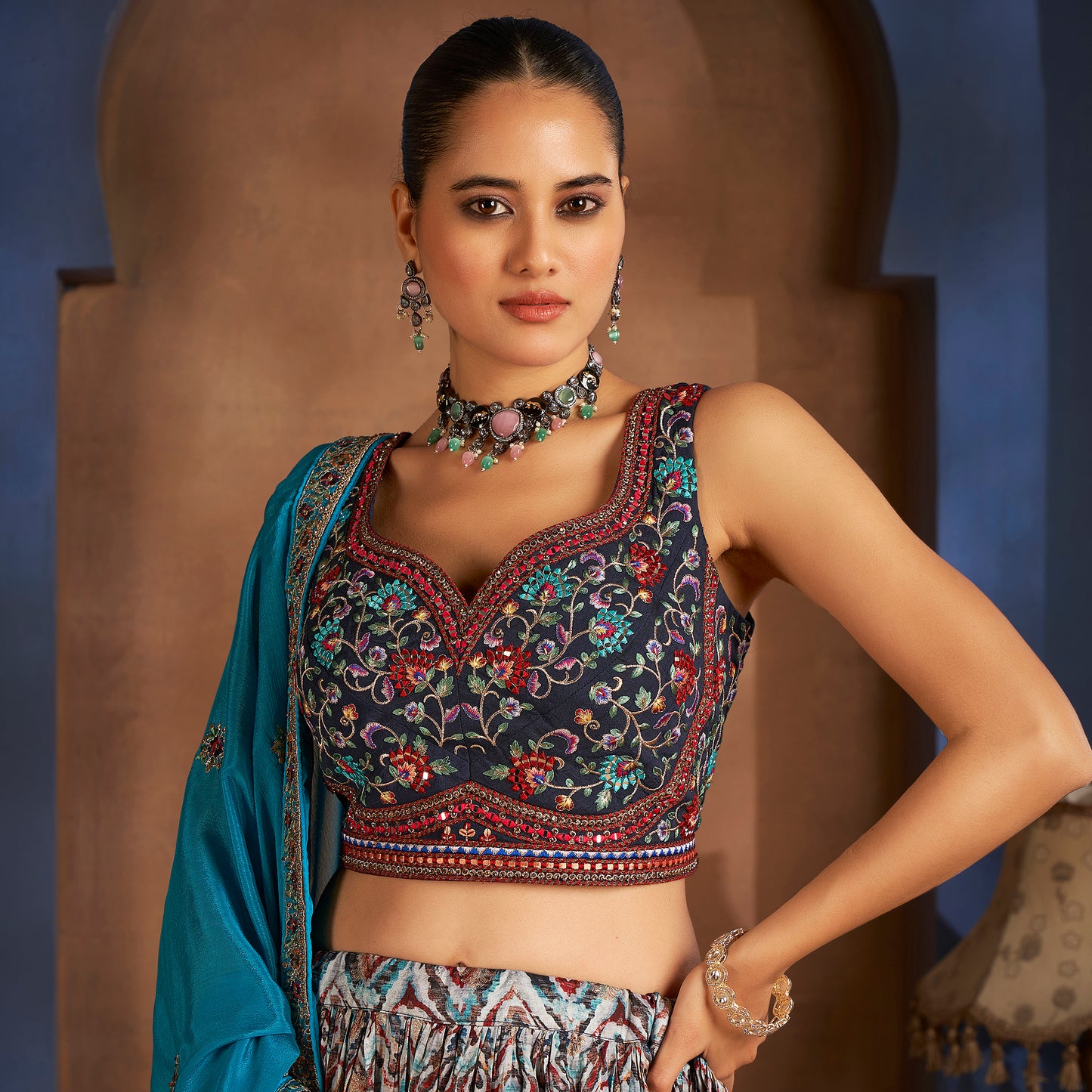 Gulal - Ready-to-Wear Multi Color Silk Lehenga Choli