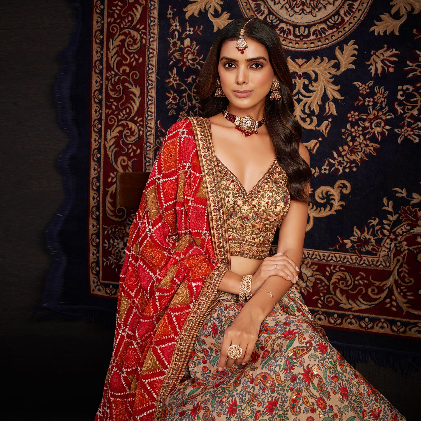 Gulaal - Ready-to-Wear Multi Color Silk Lehenga Choli