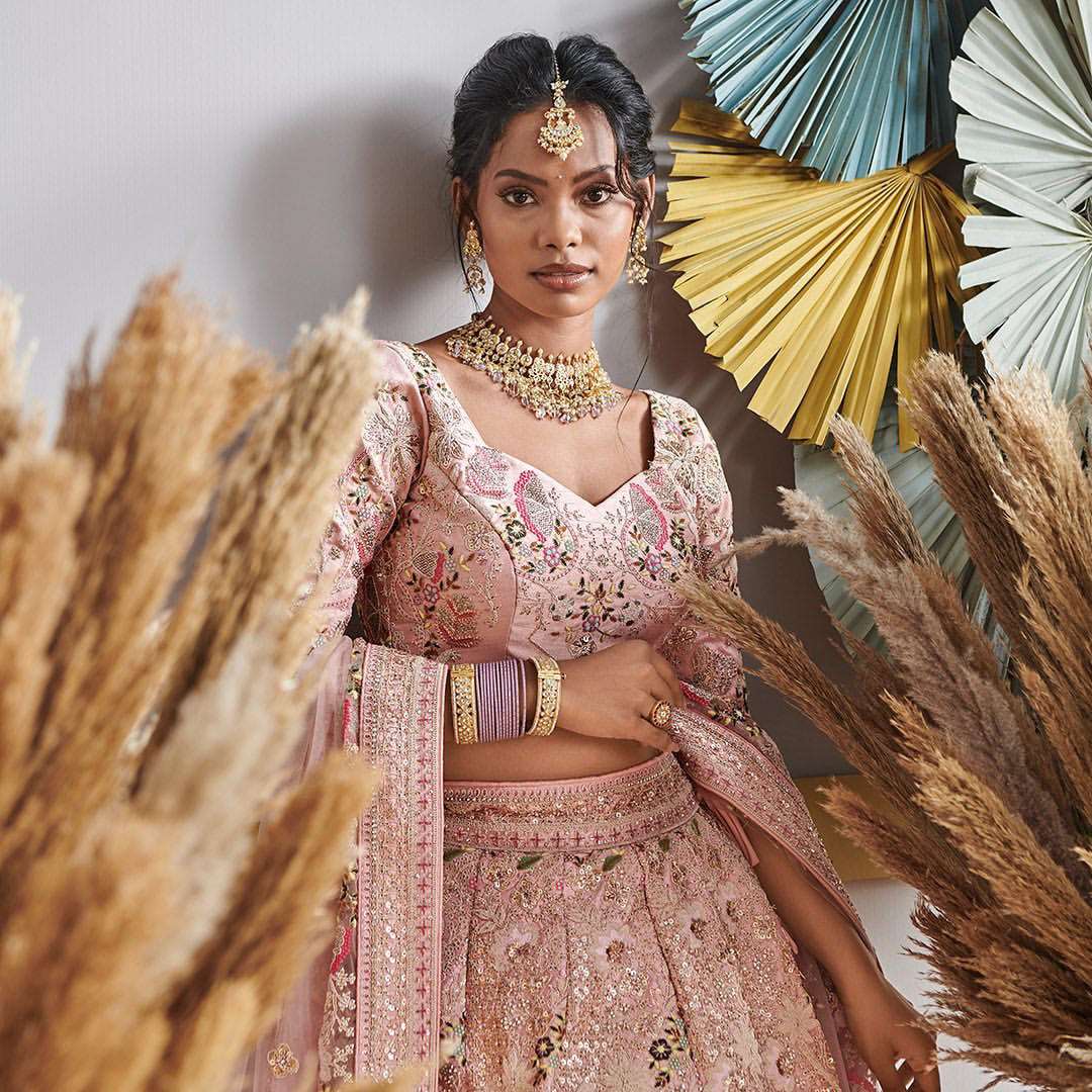 Damsel - Anamika Khanna inspired Pastel Lehenga JMS Studio {{ Royal Red Bridal Lehenga}}