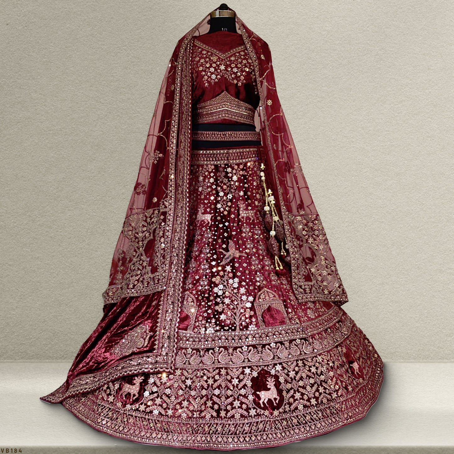 Amrapali - The Royal Maroon Designer Bridal Lehenga