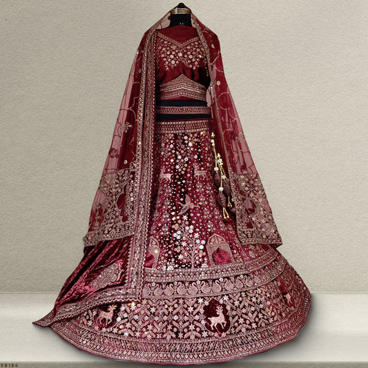 Amrapali - The Royal Maroon Designer Bridal Lehenga