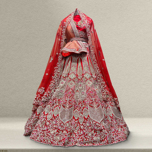 Royal Baggi- The Bollywood Royal Red Bridal Lehenga