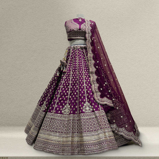 Dulhan in Wine Bridal Lehenga: Designer Series Royal Baggi Collection