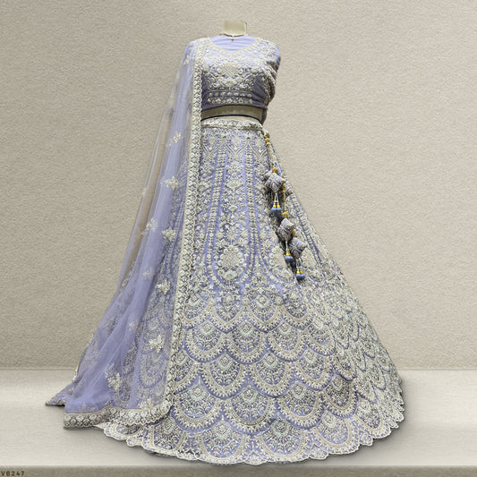 Jazzagals - Beads & Pearls Lavender Handwork Lehenga