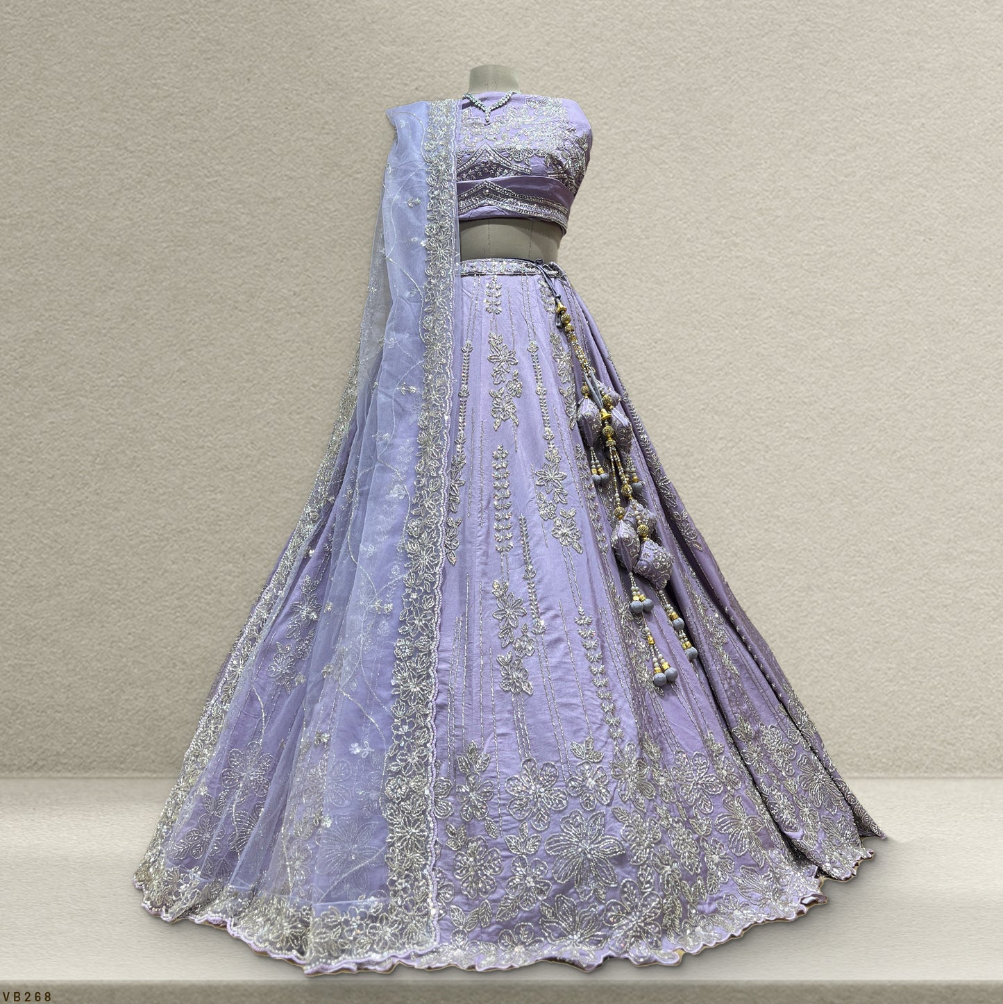 Jazzagals - Cutdana Handwork Soft Georgette Lavender Lehenga