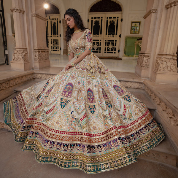 Rosé - Wedding Trousseau in Pastel Hues JMS Studio {{ Royal Red Bridal Lehenga}}