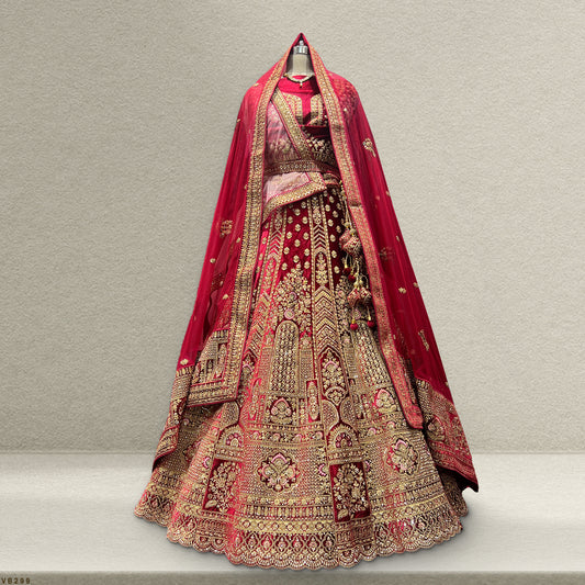 Amrapali - The Royal Maroon Designer Bridal Lehenga JMS Studio {{ Royal Red Bridal Lehenga}}