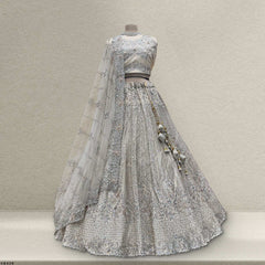 Jazzagals - Designer Replica Pearl White Handwork Couture Lehenga