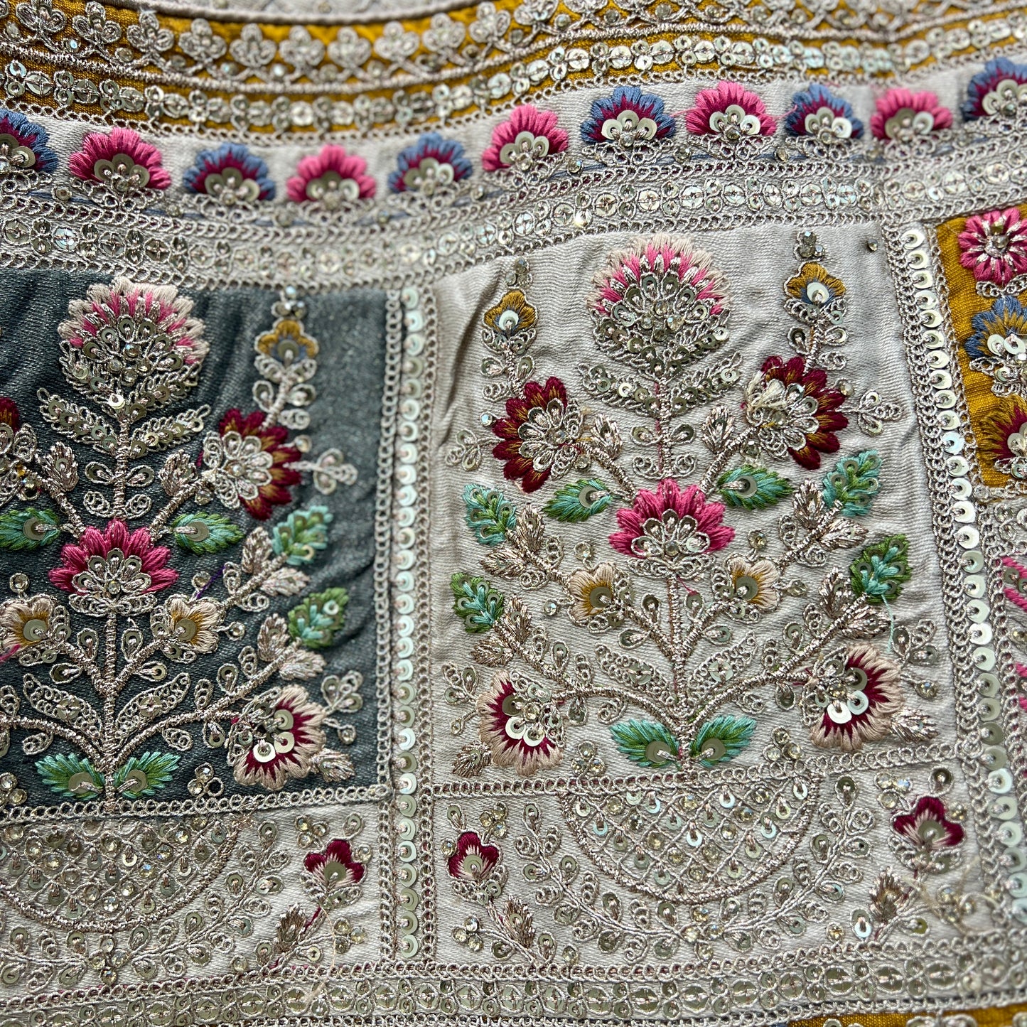 Rosé - Wedding Trousseau in Pastel Hues Raw Silk Off White Bridal Lehenga