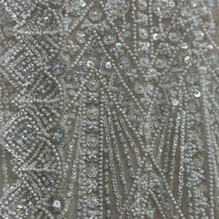 Jazzagals - Designer Pearl White Handwork Couture Reception Lehenga