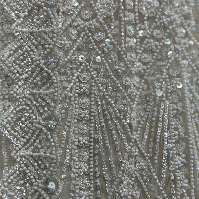 Jazzagals - Designer Pearl White Handwork Couture Reception Lehenga