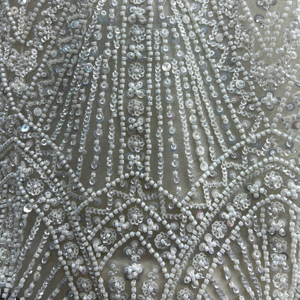 Jazzagals - Designer Pearl White Handwork Couture Reception Lehenga