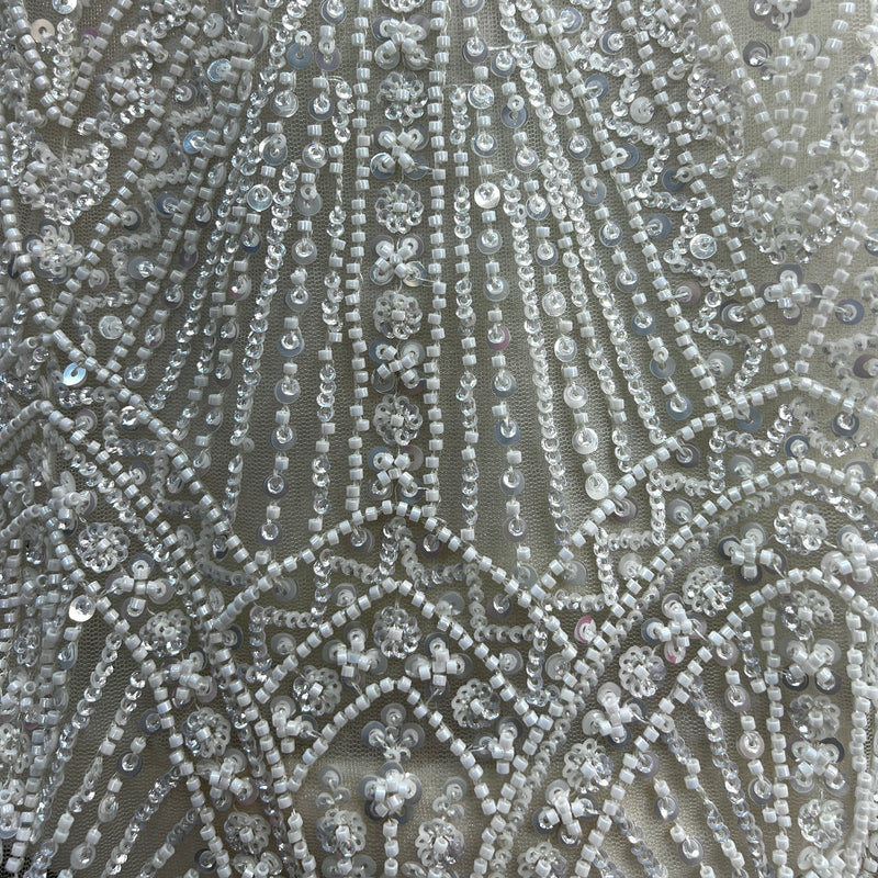 Jazzagals - Designer Pearl White Handwork Couture Reception Lehenga