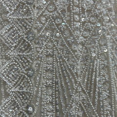 Jazzagals - Designer Pearl White Handwork Couture Reception Lehenga