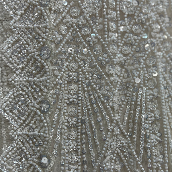 Jazzagals - Designer Pearl White Handwork Couture Reception Lehenga
