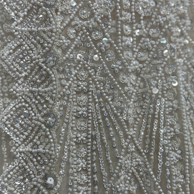 Jazzagals - Designer Pearl White Handwork Couture Reception Lehenga