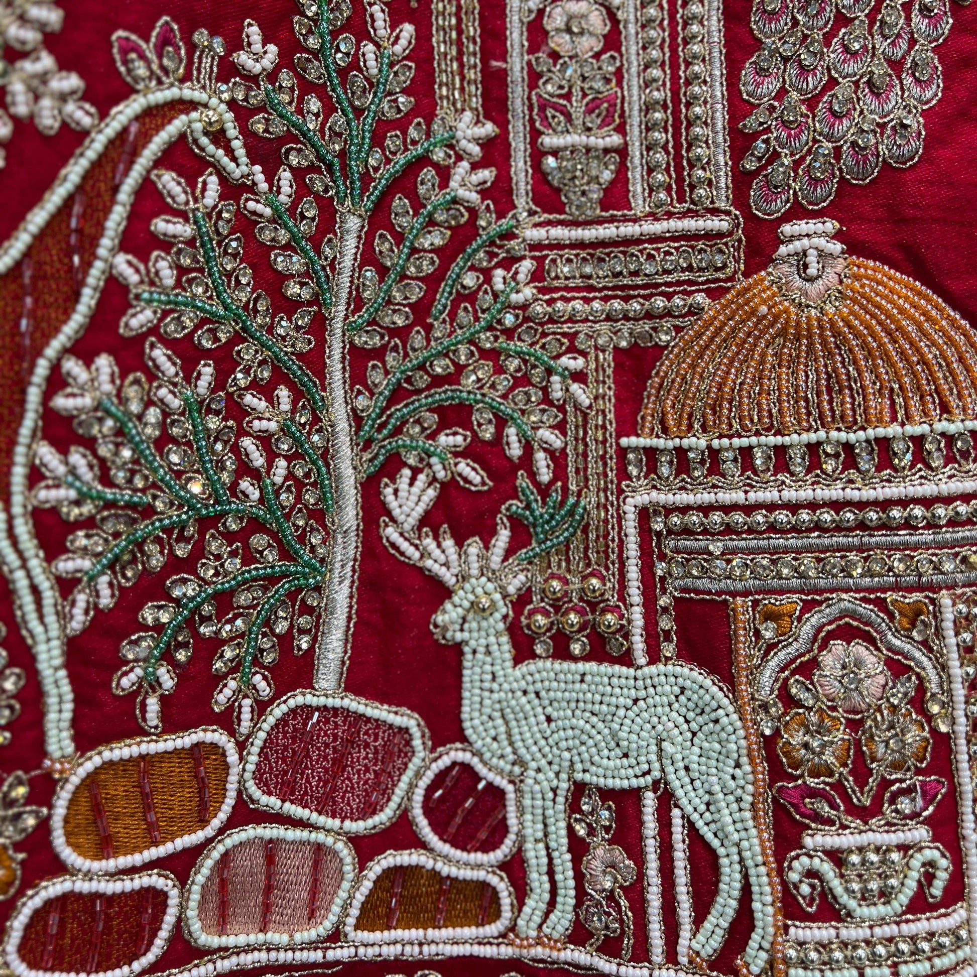 Amrapali - Doli Baraat Handwork Raw Silk Royal Red Bridal Lehenga