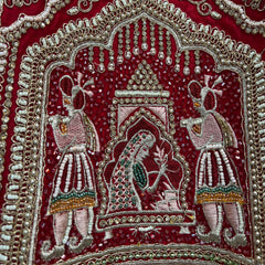 Amrapali - Doli Baraat Handwork Raw Silk Royal Red Bridal Lehenga