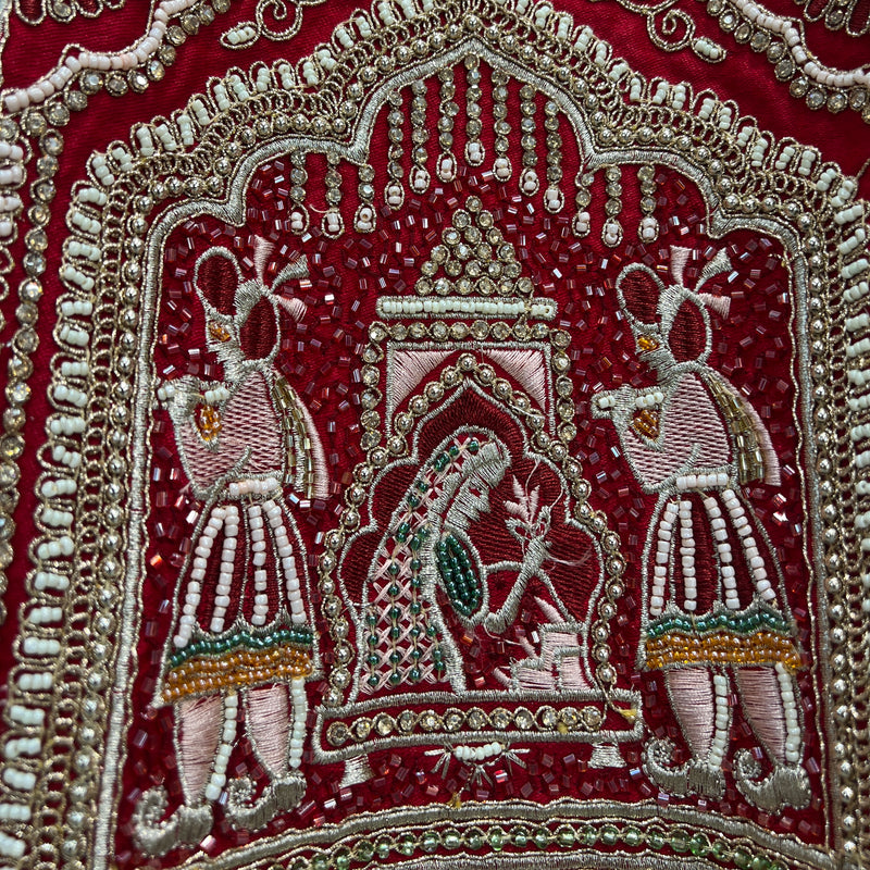 Amrapali - Doli Baraat Handwork Raw Silk Royal Red Bridal Lehenga