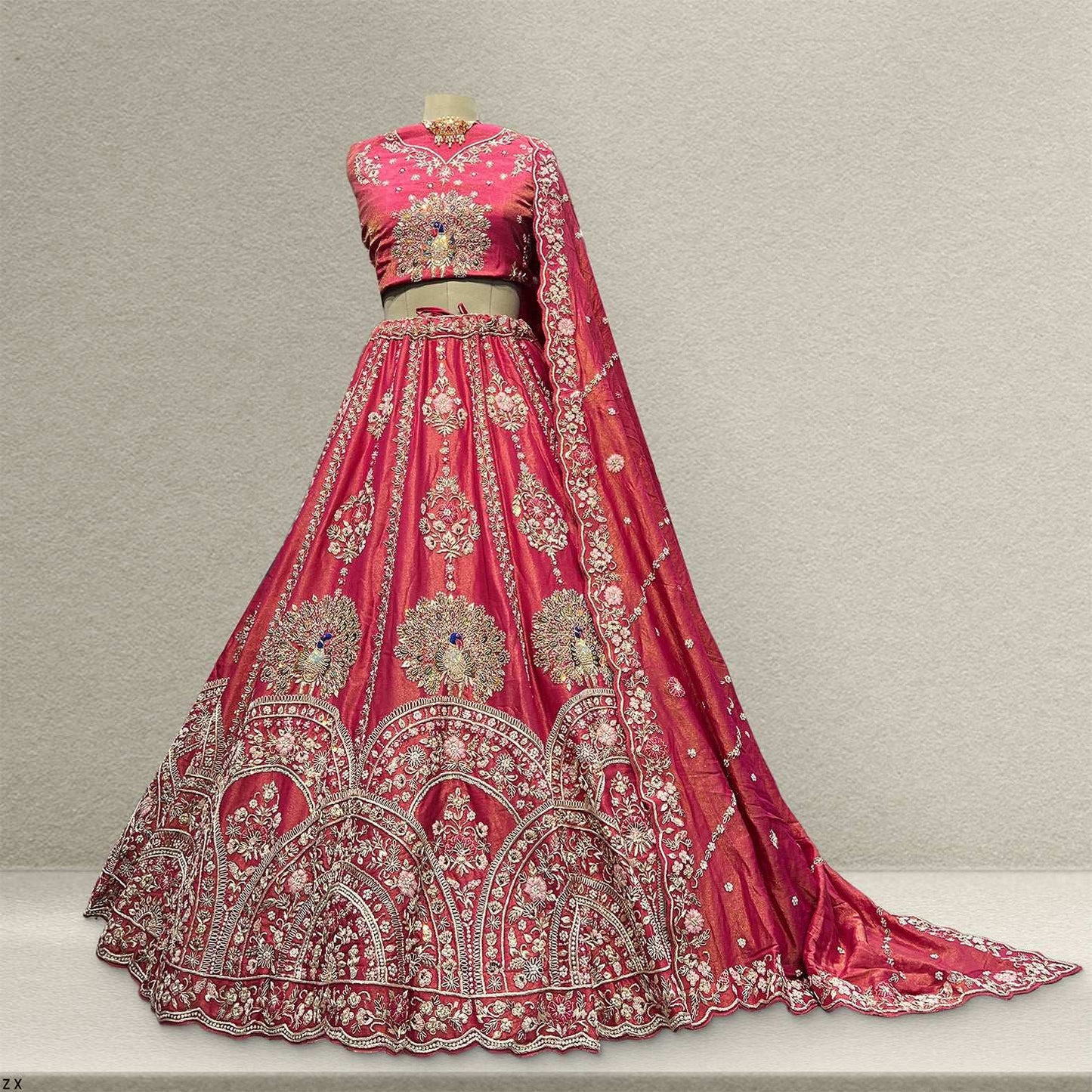 Amrapali - Tissue Silk Zardosi Handwork Royal Look Designer Lehenga