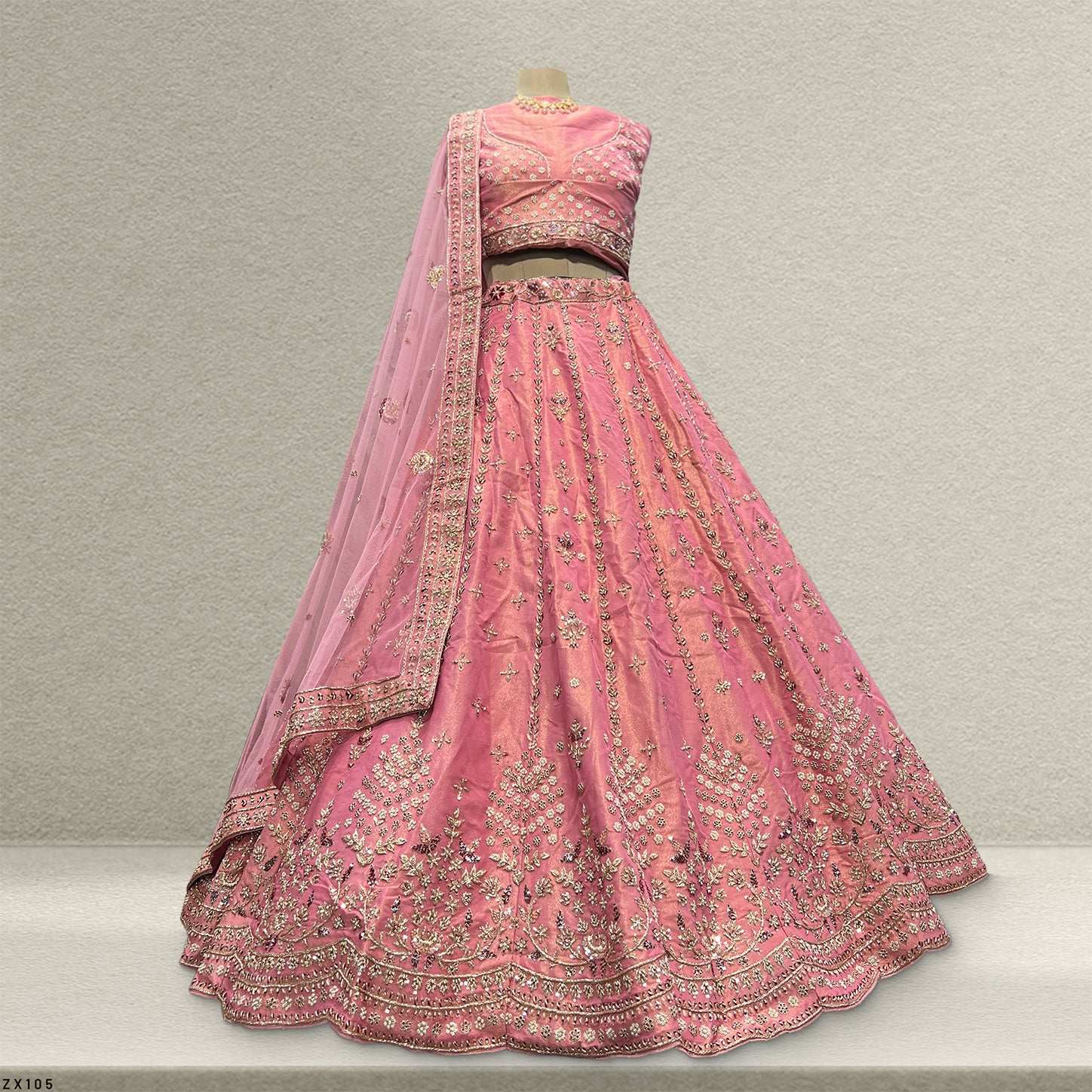 Amrapali - Tissue Silk Zardosi Handwork Royal Look Designer Lehenga