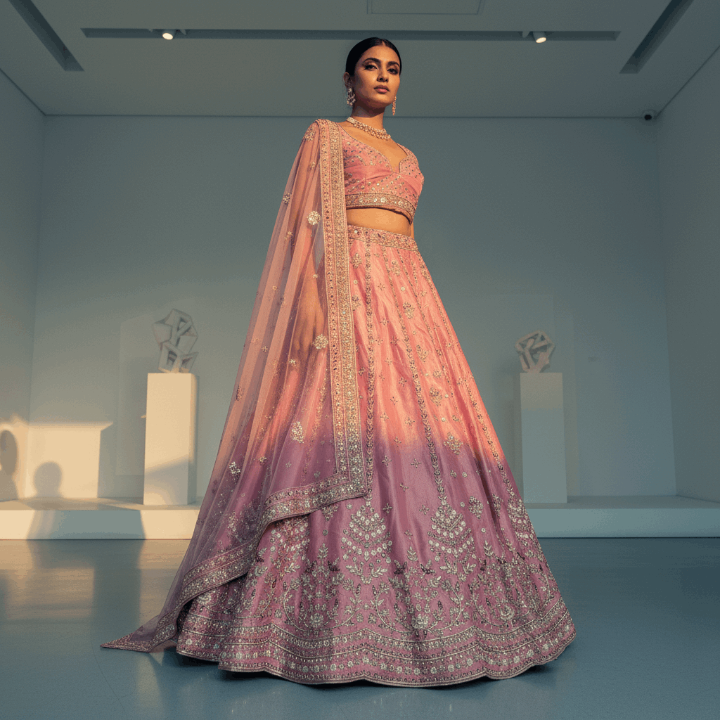 Amrapali - Tissue Silk Zardosi Handwork Royal Look Designer Lehenga