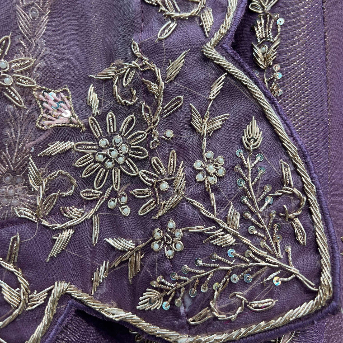 Amrapali - Tissue Silk Zardosi Handwork Lavender Royal Look Designer Lehenga