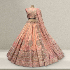 Amrapali - Tissue Silk Zardosi Handwork Minimal Concept Lehenga