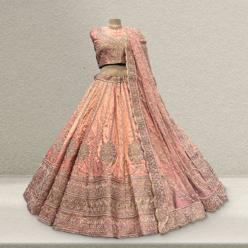 Amrapali - Tissue Silk Zardosi Handwork Minimal Concept Lehenga