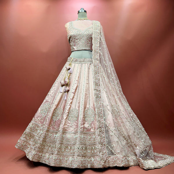 Amrapali - Tissue Silk Zardosi Handwork Minimal Concept Lehenga