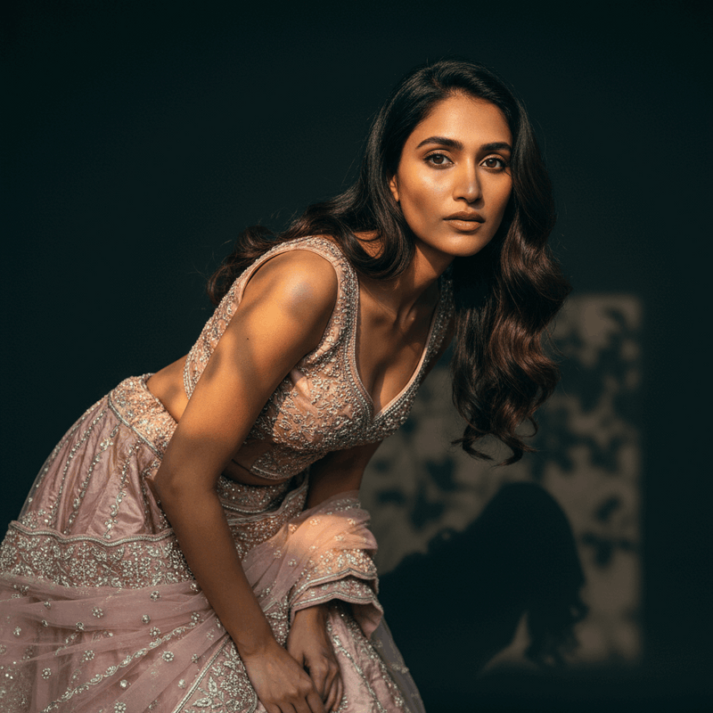 Amrapali - Tissue Silk Zardosi Handwork Minimal Concept Lehenga