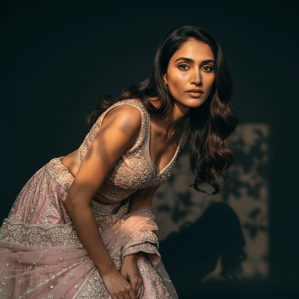 Amrapali - Tissue Silk Zardosi Handwork Minimal Concept Lehenga