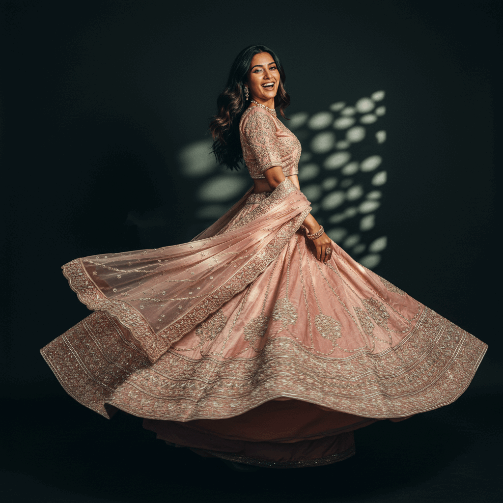 Amrapali - Tissue Silk Zardosi Handwork Minimal Concept Lehenga