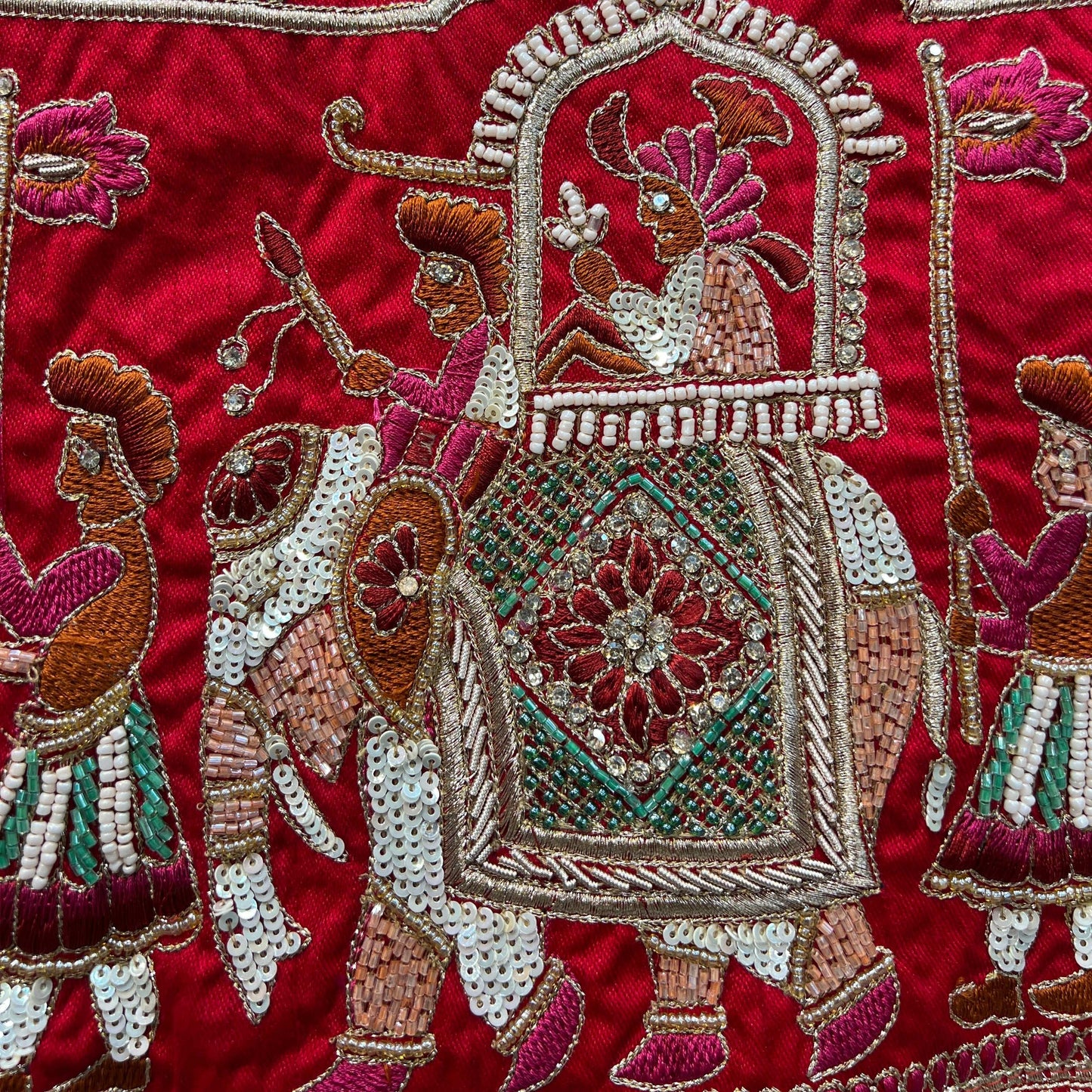 Amrapali - Doli Baraat Handwork Raw Silk Royal Red Bridal Lehenga