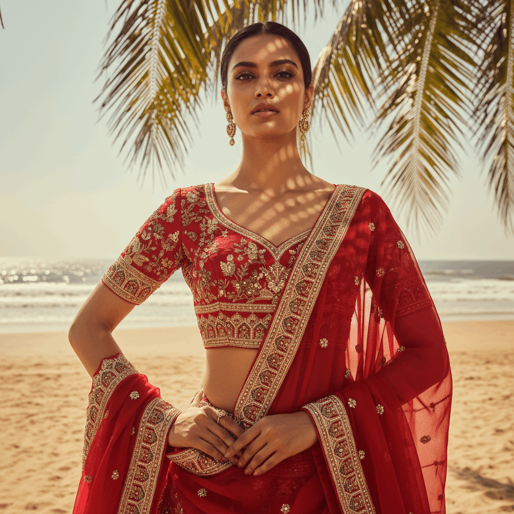 Amrapali - Doli Baraat Handwork Raw Silk Royal Red Bridal Lehenga