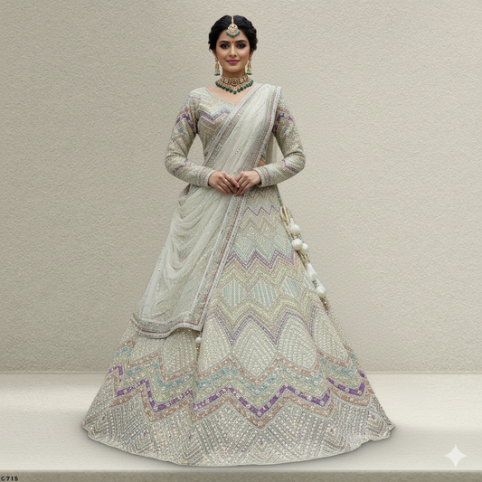 Celestial Collection: Ready-to-Wear Multicolor Reception and Sangeet Lehengas