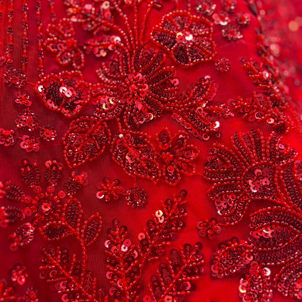 Jazzagals - Designer Replica Monotone Handwork Couture Lehenga Red