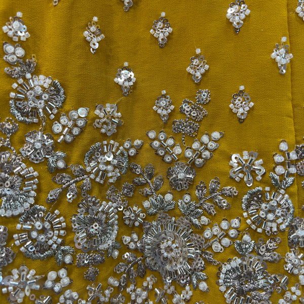 Jazzagals - Intricate Handwork Flared Stunning Yellow Georgette Lehenga