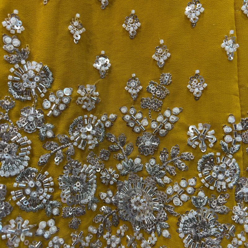 Jazzagals - Intricate Handwork Flared Stunning Yellow Georgette Lehenga