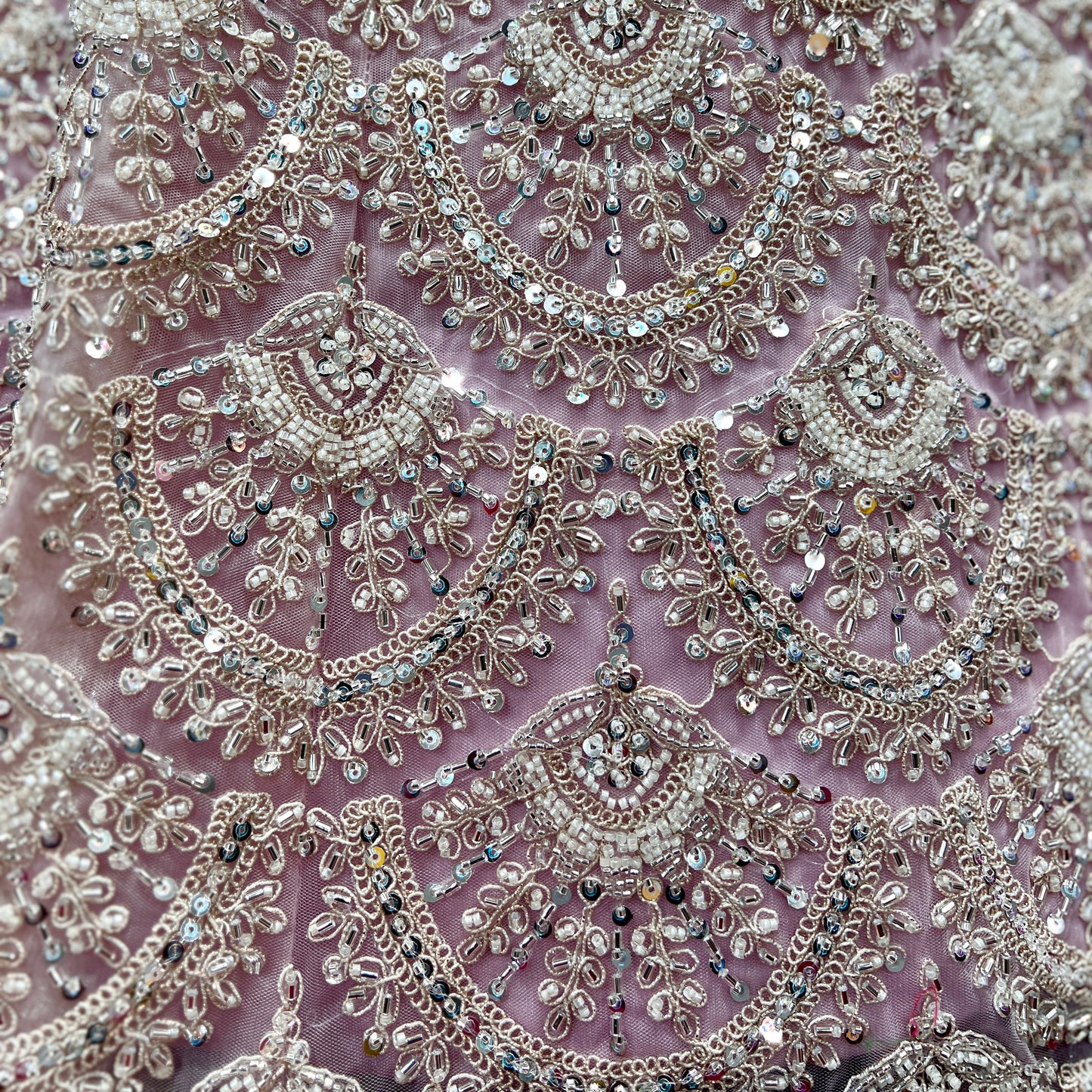 Jazzagals - Beads & Pearls Handwork Blush Pink Lehenga