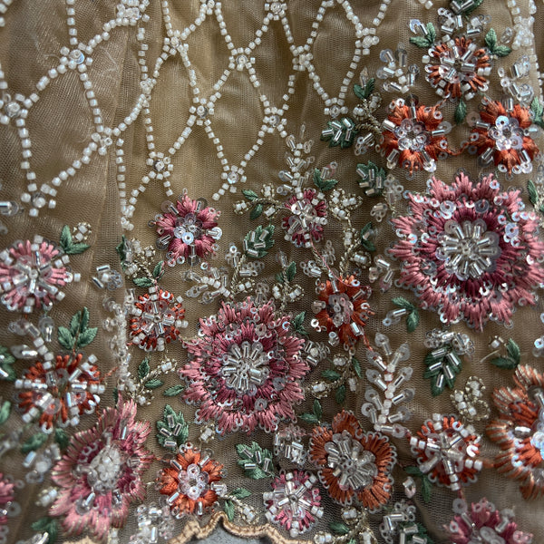 Jazzagals - Pearl Cutdana Handwork Ivory Lehenga w/h Heavy Dupatta