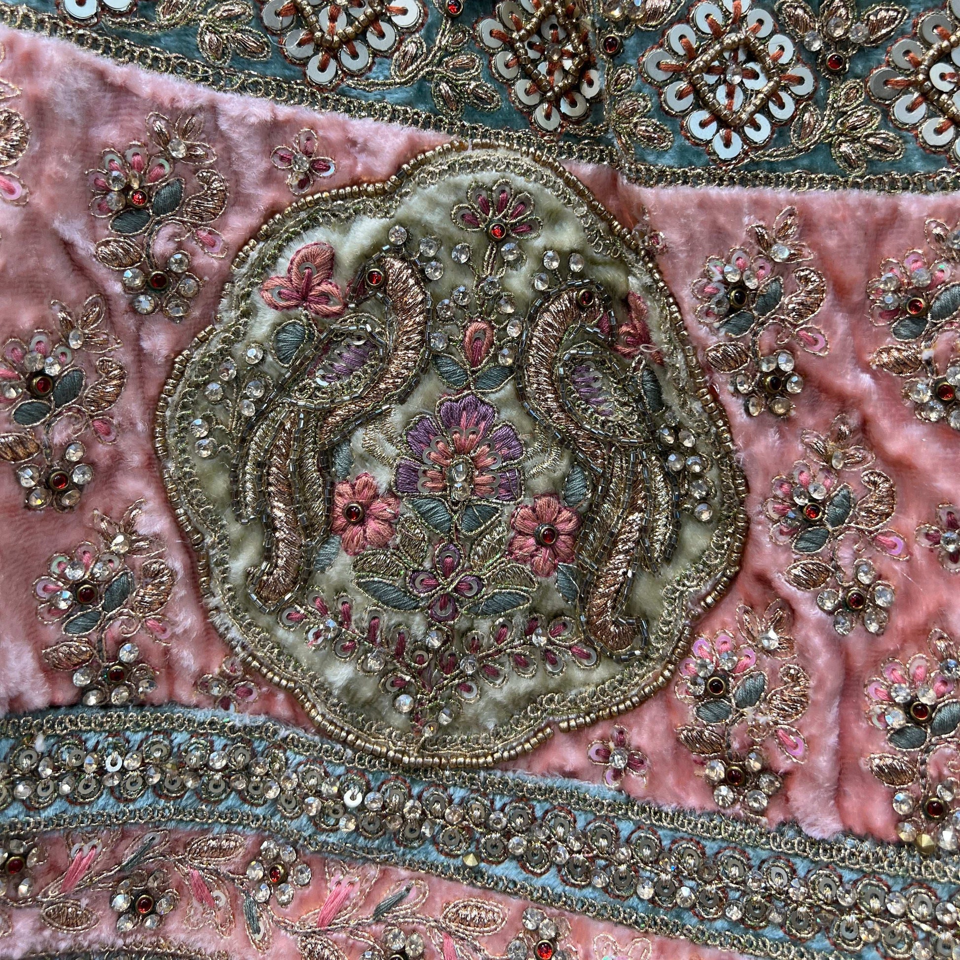 Damsel - Georgette Resham Embroidery With Velvet Patchwork Designer lehenga