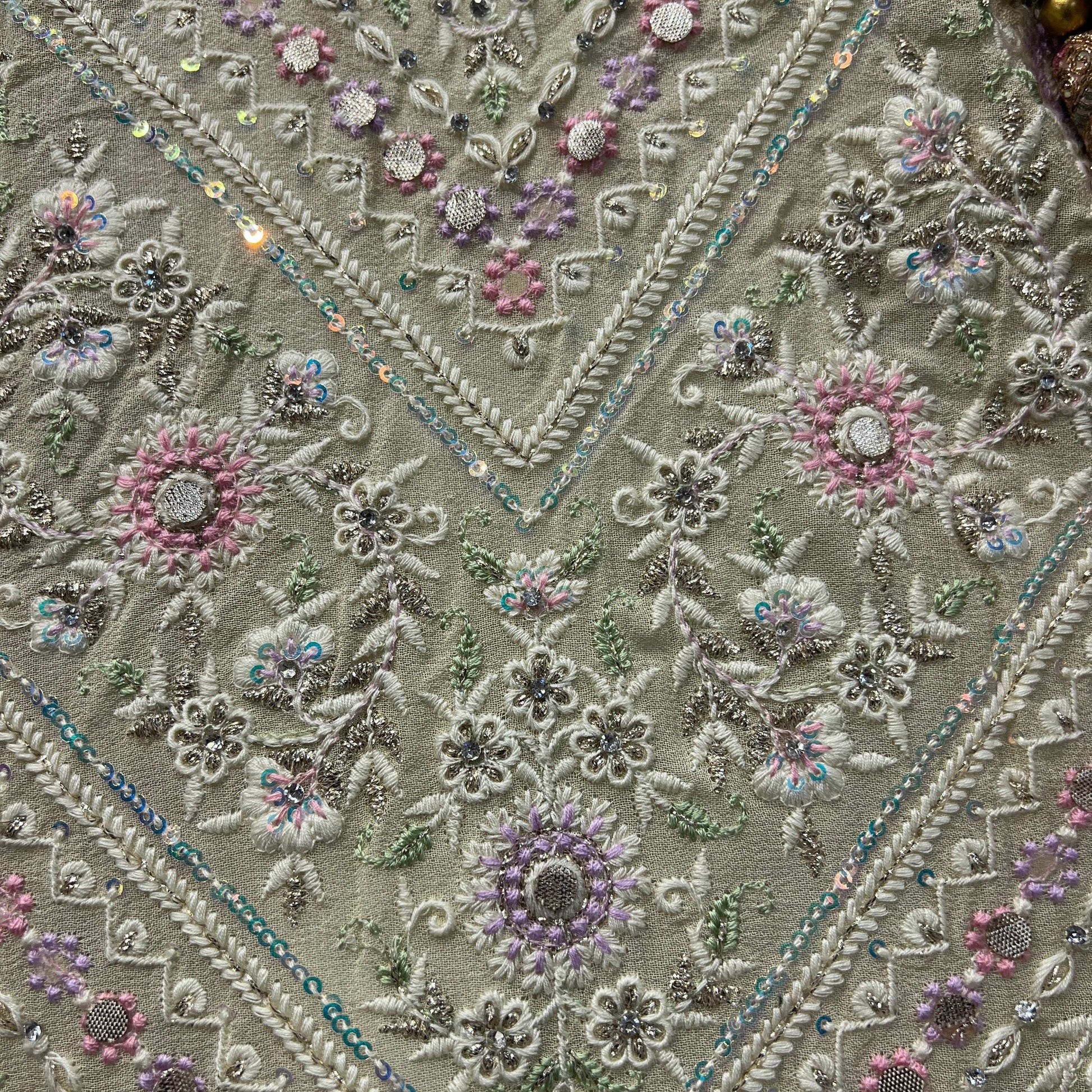 Damsel - Georgette Resham Embroidery With Velvet Patchwork Designer lehenga